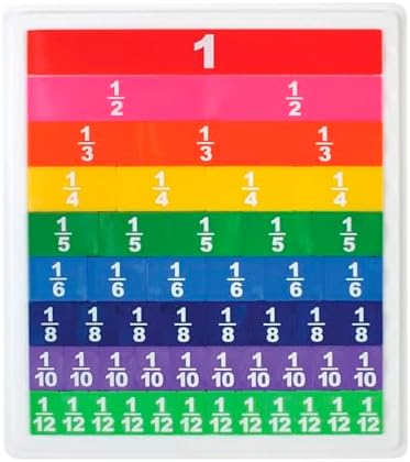 School Smart Color-Coded Fraction Tiles - Set of 51 - Multiple Colors image 2
