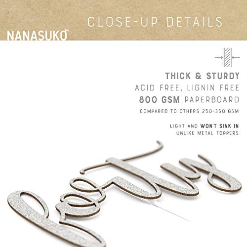 Nanasuko 40Th Birthday Cake Topper - Forty - Double Sided Silver Glitter - Premium Quality Made In Usa #TOP4