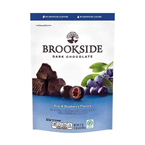 BROOKSIDE Dark Chocolate Acai & Blueberry Flavored Candy, 21 oz Resealable Bag
