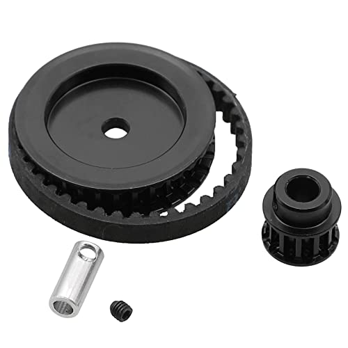 Sistema de transmisión por correa 12T/30T para coche Traxxas 1/10 TRX4 TRX6 RC, polea de correa dentada de metal sin ruido (negro)