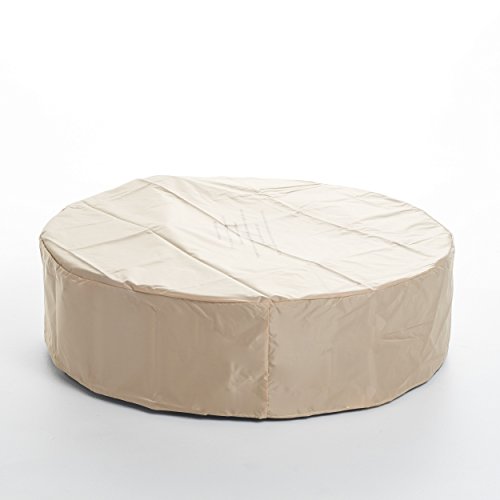 Gdfstudio Hearth 50K Btu Outdoor Gas Fire Pit Table With Tank Holder (Circular, Light Grey) #TOP4