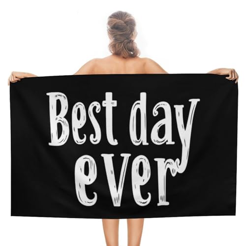 Best Day Ever Printed Beach Towel Lightweight Swim Surfing Towels for Pool Travel Vacation 130x80cm