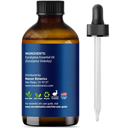 Eucalyptus Essential Oil 4 Oz - Pure Eucalyptus Essential Oil For Diffuser - Essential Oils Eucalyptus For Sauna - Eucalyptus Oil Essential Oil For Steam Room - Aceite De Eucalipto - Nexon Botanics #TOP4