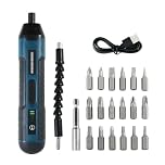 cupeohome Electric Cordless Screwdriver 20 in 1, 3.6V Rechargeable Mini Electric Cordless Screwdriver with 4-Gear Torque and LED Light, 5N.m Max Torque, Ideal for Daily and Light Industrial Use