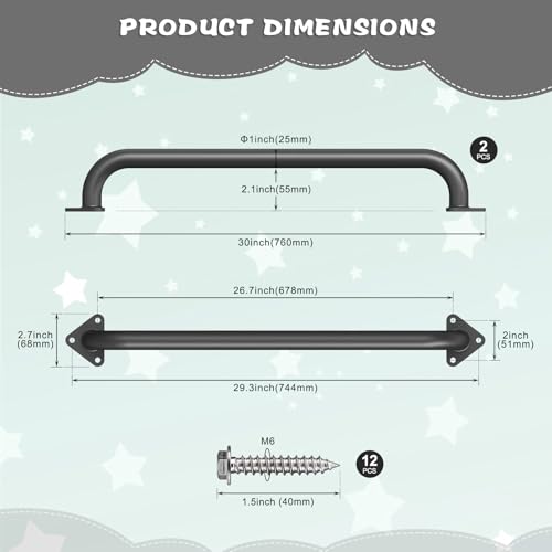 SELEWARE 30" Black Metal Playground Handles Playset Grab Bars Ladder Handle by SELEWARE - Used condition - Image 7
