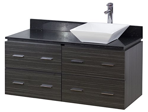 American Imaginations Ai-2-1480 Modern Wall Mount Plywood-Melamine Vanity Set, 48-Inch X 18.5-Inch, Dawn Grey Finish #TOP11