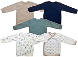 Baby Jungen Wickelshirt SET, 56, SET 2 5er Pack Sterne Blätter Grün
