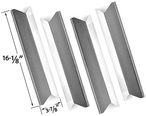 4 Pack Replacement Stainless Steel Heat Shield for Kenmore 119.16433010, Master Forge B10LG25, Perfect Flame SLG2007A, 61701 and BBQTEK GSF2818K, GSF2818KH, GSF2818KS Gas Grill Models