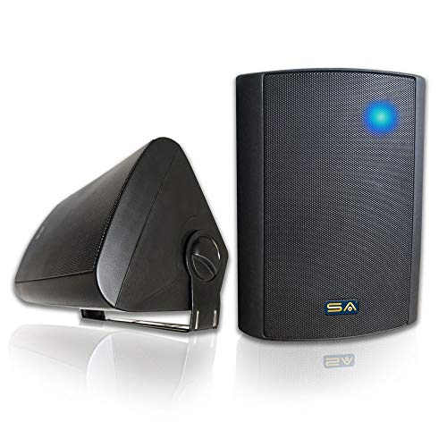 Outdoor Bluetooth Speakers, 5.25" Bluetooth Weatherproof Speakers For Deck Patio Backyard, Pair (Black) #TOP1