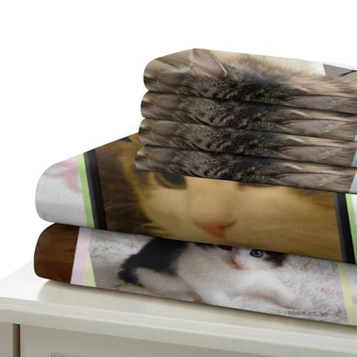 Parure de lit chat mignon housse de couette microfibre - 7