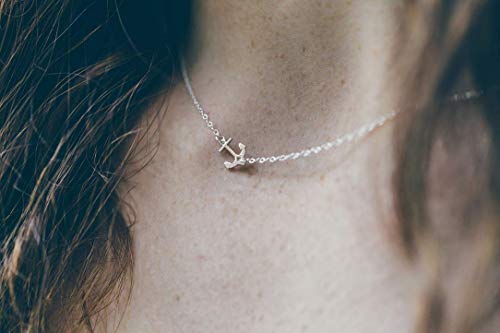 Dainty Anchor Pendant - 925 Sterling Silver Necklace 16 In. - Beach Wedding Gift For Bridesmaids #TOP1
