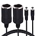 Yeebline Cigarette Lighter Power Supply Cable, 2-Pack Car Cigarette Lighter Female Socket to DC 5.5mm x 2.1mm Plug Jack Adapter (Female Cigarette Lighter to DC)