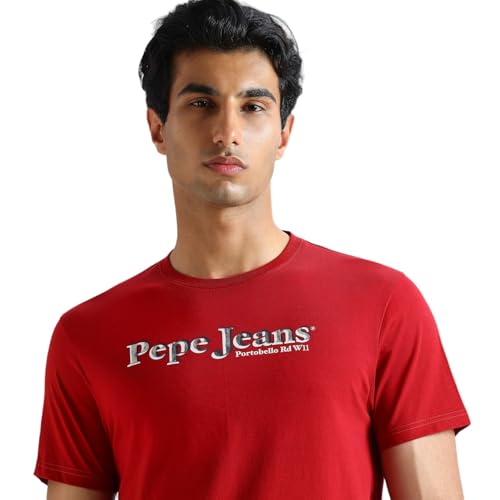 Image of Pepe Jeans Men T-Shirt|Cotton|Slim Fit
