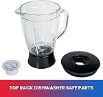 Total Chef Mixeur de Comptoir - Mixeur Électrique, Smoothie Gelé, Shakes, Milkshake, Fabricant de Purée, Appareil de Cuisine Mixeur Broyeur Avec 6 Vitesses & Fonction Pulsation, Récipient en Verre Lavable au Lave-Vaisselle, Noir