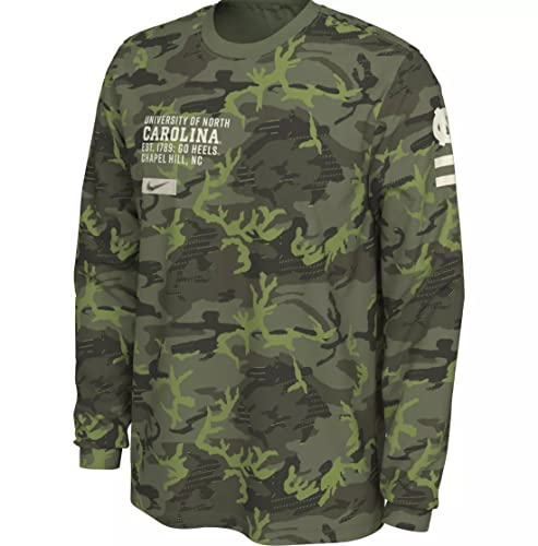 Nike Men's NCAA Camo Military Appreciation Dri-FIT T-Shirt (as1, Alpha, l, Regular, Regular, North Carolina Tarheels - Camo)