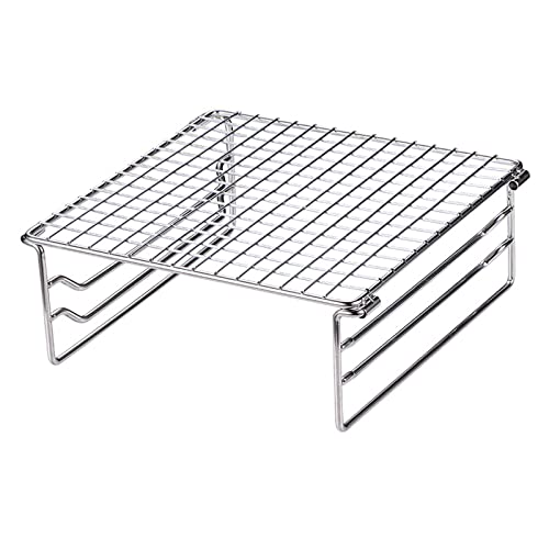 Campingmoon Klappbarer Grillrost Camping Grill Klappgrill Mini Outdoor Camfire Grillgitter Edelstahl für Picknick Wandern Camping BBQ 22x19cm