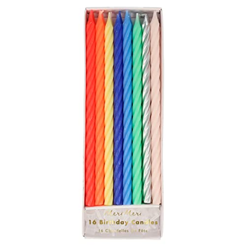 Bougies torsadées néon Meri Meri : bougies de cire en spirale pour gâteaux