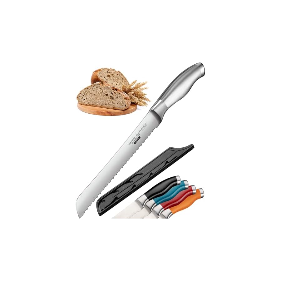 Orblue-Serrated-Bread-Knife-with-10-inch-Upgraded-Stainless-Steel-Razor-Sharp-Wavy-Edge-Width-Bread-Cutter-Ideal-for-Slicing-Homemade-Bagels-and-Cake Orblue Serrated Bread Knife with 10-inch Upgraded Stainless Steel Razor Sharp Wavy Edge Width - Bread Cutter Ideal for Slicing Homemade Bagels and Cake