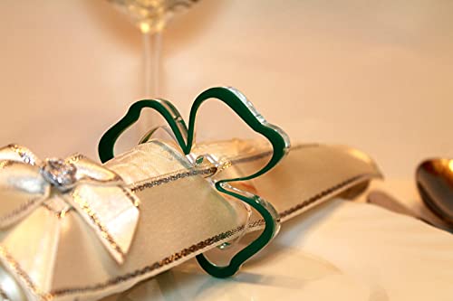 Ronds de Serviette Vert, Porte-Serviettes en acrylique, Décoration de Table à Manger, D'anniversaire de Mariage, Anneaux de Serviettes, Banquet, Dîner de fête, St.Patrick's Day, Green Napkin Rings