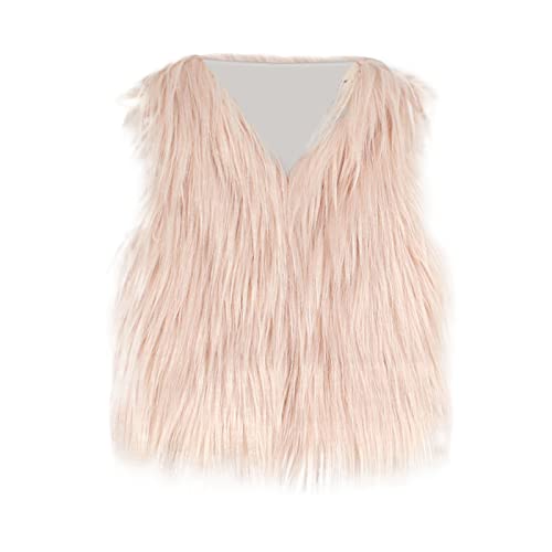 Winter Hooded Vest Reversible Waistcoat Warm Outerwear Furry Vest Baby Boys Girls Stand Collar Down Vest Pink #TOP25
