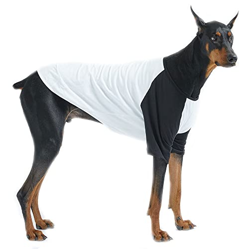 Lucky Petter Dog Cotton Shirts For Small And Large Dogs Raglan T-Shirts Soft Breathable Dog Shirt Pet Clothes (X-Large, White/Black) #TOP8