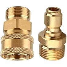 MIZORLIE Pressure Washer Adapter Set,M22-15mm Male Thread Fitting, 3/8" Quick Connect kit,5000 PSI