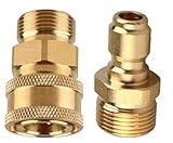 MIZORLIE Pressure Washer Adapter Set,M22-15mm Male Thread Fitting, 3/8' Quick Connect kit,5000 PSI