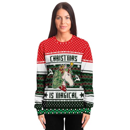 Christmas Is Magical Unicorn Sweatshirt, alternative view 4