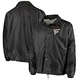 Dunbrooke Men's Black Atlanta Falcons Coaches Classic Raglan Full-Snap Windbreaker Jacket