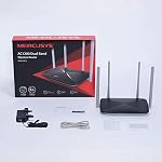 MERCUSYS AC1200 Wireless Dual Band Router (AC12) – 867Mbps 5GHz + 300Mbps 2.4GHz, 4×5dBi Antennas, Parental Controls, Guest Network, Easy Setup