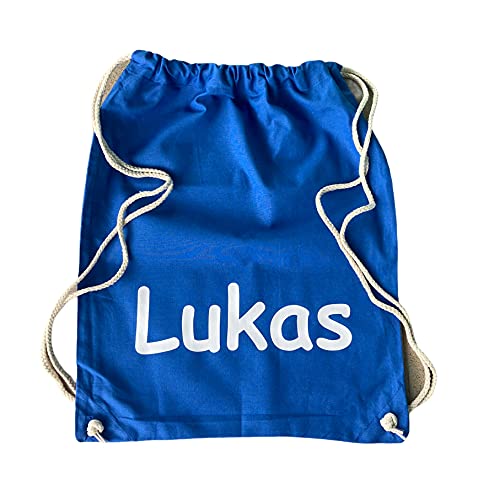 Krings Fashion Turnbeutel - Hipster Bag - 45cm x 37cm - Farbe Royal - Namen nach Wunsch individuell einzugeben (Jetzt anpassen) - in vielen Druckfarben Cover