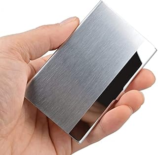 VIPITH Super Light Business Card Holder Professional Stainless Steel Business Name Card Case Keep Business Cards in Immaculate Condition Slim Design for Men and Women, for Travel and Work, Silver