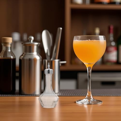 Botella de bitter antigoteo de vidrio para coctelería, set de 2 frascos de 50 ml 6
