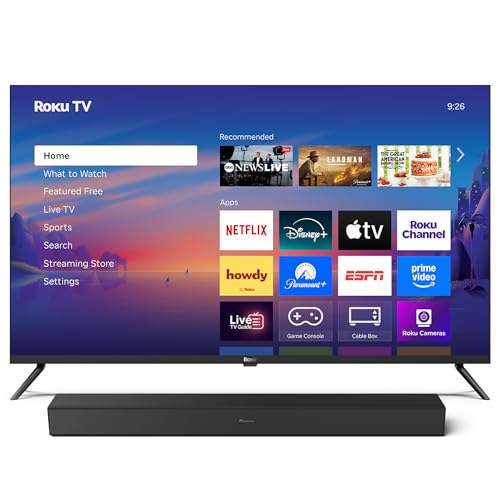 Image of Roku Smart TV - 43-Inch Select Series, 4K HDR TV - RokuTV with Enhanced Voice Remote TV Wireless Soundbar, Soundbar Exclusively for RokuTV with Enhanced Stereo Sound