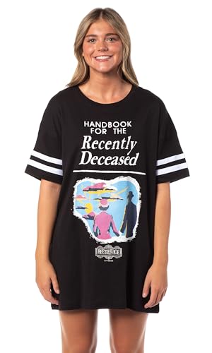 INTIMO Beetlejuice Womens Recently Deceased Movie Nightgown Pajama Shirt Dress For Adults (XX-Large)