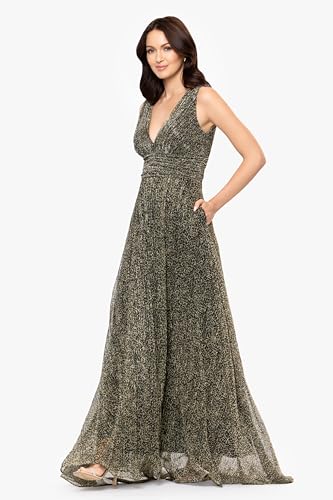 Image of Betsy & Adam Women's Xscape Women's Halter Mock Neck Ruffle Knee Length Dress