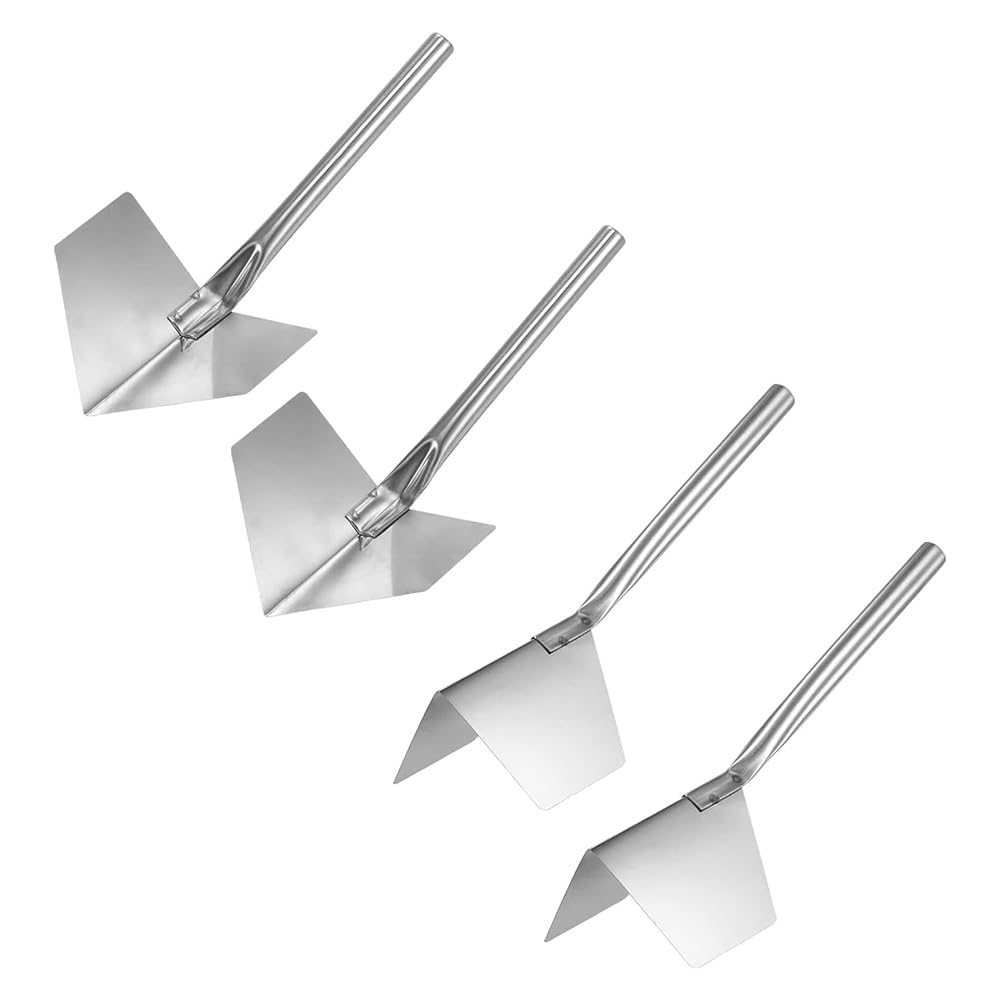 POFET 4 Pieces of Plastering Tool Knife, Inner Corner Drywall Tool, Stainless Steel 90 Degree Angle Spatula, Inner and Outer Corner Trowel