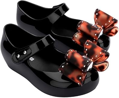 mini melissa Ultragirl Classic Bow Mary Jane Flats for Toddlers and Babies