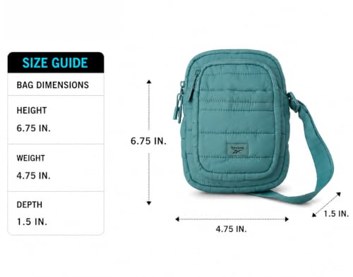 Image of Reebok Womens Crossbody Bags - Lightweight Sling Cell Phone Purse, Quilted Small Crossbody Bags Women