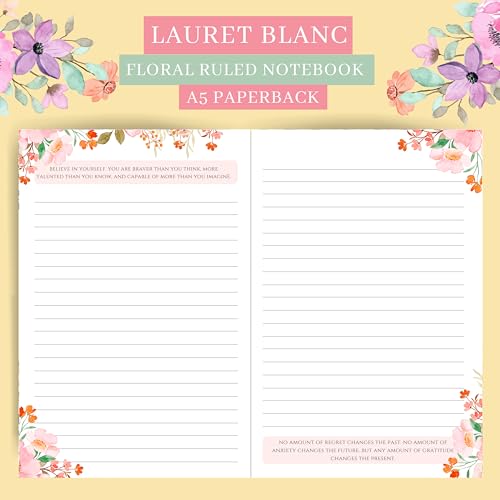 Image of LAURET BLANC Ruled Notebook - A5 Size, 144 Ruled Pages, 90 GSM, Paperback (Make It Happen.)