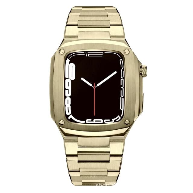 Bracelet en acier inoxydable Apple Watch 44mm boîtier iWatch série 7 8 SE