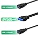 HuaLiSiJi 2 Port USB 3.0 Female to Motherboard 19/20pin Y Splitter Cable USB 3.0 Front Panel Cable (1FT)