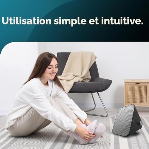 Cecotec Chauffage en Céramique de Table ReadyWarm 1500 Max Ceramic Design. 1500 W, Thermostat Réglable et 3 Modes de Fonctionnement, Zone de Couverture de 15m2