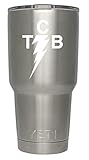 Classy Vinyl Creations TCB (White) Decals for Yeti Cups - Sticker for Tumbler, Cup, (White) 3.5' x...