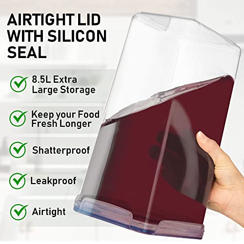 Extra Large Food Storage Containers With Airtight Lids, Set Of 2 (8.5L / 287 Oz) Maximize Storage Space For Flour Sugar Rice Baking Supply, Kitchen & Pantry Bulk Food Storage For Kitchen Organization #TOP4