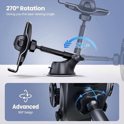 Car Phone Holder, Phone Holders for Your Car Dashboard Windshield, 360° Adjustable (4.8-7") Telescopic Arm, Suction Cup Cell Phone Holder for Truck Cradles Universal Car Mount for All Smartphones by Bivicvvu - Used condition - Image 5