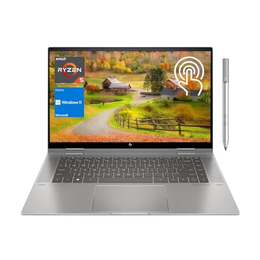 HP Newest Envy x360 2-in-1 Laptop, 15.6" Full HD Touchscreen, AMD Ryzen 5 5625U 6-Core Processor, 16GB RAM, 512GB SSD, Backlit Keyboard, HDMI, Webcam, Wi-Fi 6, Windows 11 Home, Stylus Pen Included