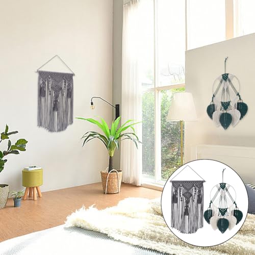 IFNUNLY Conjunto de 5 tapeçarias de macramê de folhas DIY para adultos enfeite de parede de macramê