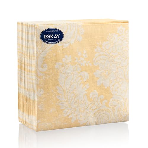 Cream Colored Linen-Feel Paper Dinner Napkins, Designed, Texured and Airlaid, 45 Napkins