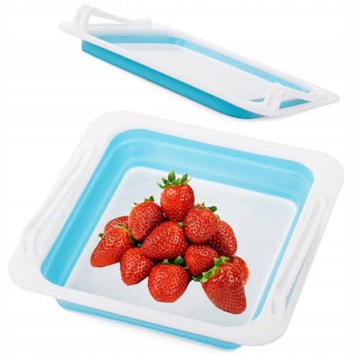 Image of Krevia Fridge Drawer Organizer | Folding Storage Boxes for Home Kitchen Food Refrigerator Shelf Holder | Space Saver Portable Storage Box For Food Refrigerator (Multicolor)
